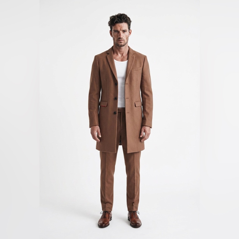 🙈 Noose & Monkey Brown Long Blazer 🧥 36RG Statement Jacket